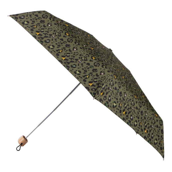 totes ECO-BRELLA®  Compact Flat Khaki Panther Print Umbrella (5 Section) Extra Image 1